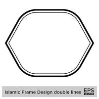 islamico telaio design Doppio Linee nero ictus sagome design pittogramma simbolo visivo illustrazione vettore