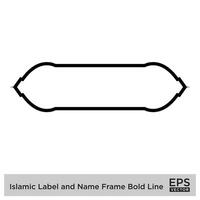 islamico etichetta e nome telaio grassetto linea schema lineare nero ictus sagome design pittogramma simbolo visivo illustrazione vettore