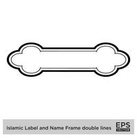 islamico etichetta e nome telaio Doppio Linee schema lineare nero ictus sagome design pittogramma simbolo visivo illustrazione vettore