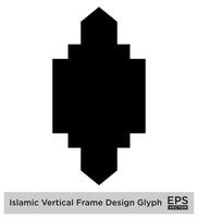 islamico verticale telaio design glifo nero pieno sagome design pittogramma simbolo visivo illustrazione vettore