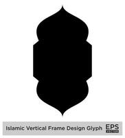 islamico verticale telaio design glifo nero pieno sagome design pittogramma simbolo visivo illustrazione vettore