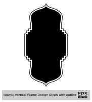 islamico verticale telaio design glifo con schema nero pieno sagome design pittogramma simbolo visivo illustrazione vettore