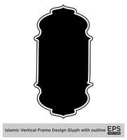 islamico verticale telaio design glifo con schema nero pieno sagome design pittogramma simbolo visivo illustrazione vettore