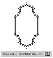 islamico verticale telaio design Doppio Linee nero ictus sagome design pittogramma simbolo visivo illustrazione vettore