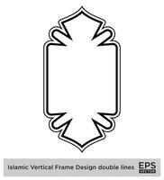 islamico verticale telaio design Doppio Linee nero ictus sagome design pittogramma simbolo visivo illustrazione vettore