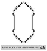 islamico verticale telaio design Doppio Linee nero ictus sagome design pittogramma simbolo visivo illustrazione vettore