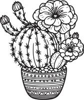 matita schizzo cactus disegno, cactus disegno nel nero e bianca, semplice cactus disegno nel nero e bianca carino cactus clipart nel nero e bianca, cactus linea arte, cactus vettore arte stampabile foglio