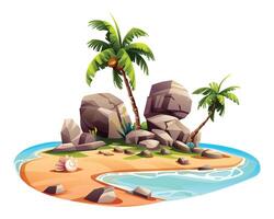 tropicale isola cartone animato vettore illustrazione isolato su bianca sfondo
