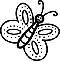 vettore illustrazione di un' la farfalla. il icona di il schema di il farfalla silhouette. un' clipart è un Immagine evidenziato su un' bianca sfondo. il pagina di il colorazione libro