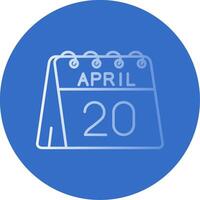 20 di aprile pendenza linea cerchio icona vettore