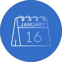 16 ° di gennaio pendenza linea cerchio icona vettore