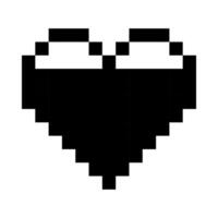 quasi pieno nero cuore linea icona. emoji, San Valentino giorno, relazioni, amore, vita, Salute, gioco, trattamento, applicazioni, pixel stile. multicolore icona su bianca sfondo vettore