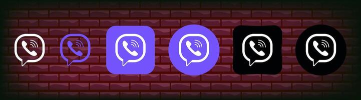 collezione di diverso viber icone. sociale media logo. linea arte e piatto stile isolato su bianca sfondo. vettore linea icona per attività commerciale e pubblicità