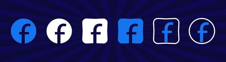 collezione di Facebook icone. sociale media logo. linea arte e piatto stile isolato su bianca sfondo. vettore linea icona per attività commerciale e pubblicità