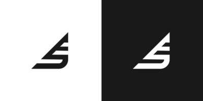 moderno e unico lettera es iniziali logo design vettore