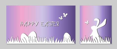 contento Pasqua carta con mano scrittura bambini testo. saluto carta di moda design. invito modello vettore illustrazione.