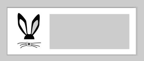 vuoto modello con ombra e illustrazione di coniglio orecchie. un' posto per testo, un' modello per un invito. vettore