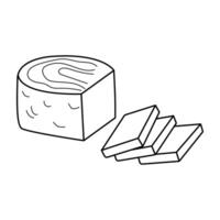 pezzo di formaggio semplice lineare vettore illustrazione
