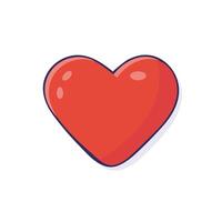 cuore forma 3d effetto amore vettore rosso