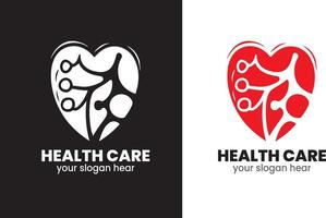 ai generato medico logo, Salute cura servizio, cuore logo modello vettore icona.