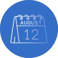 12 ° di agosto pendenza linea cerchio icona vettore