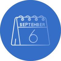 6 ° di settembre pendenza linea cerchio icona vettore