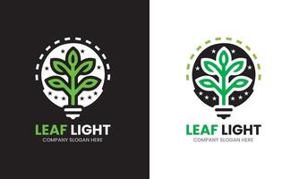 verde foglia natura verde energia lampada lampadina isolato verde eco energia concetto vettore icona