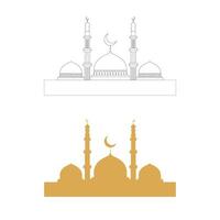 moschea silhouette, vettore moschea illustrazione, impostato di moschea vettore