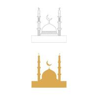 moschea silhouette, vettore moschea illustrazione, impostato di moschea vettore