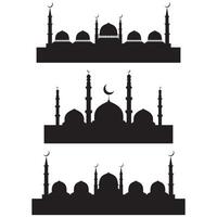 moschea silhouette, vettore moschea illustrazione, impostato di moschea vettore