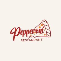 peperoni Pizza delizioso ristorante retrò Vintage ▾ logo design elemento vettore