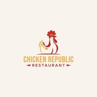 pollo repubblica delizioso ristorante logo design elemento vettore ,adatto per attività commerciale ristorante casuale
