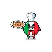 personaggio della bandiera italiana come mascotte dello chef italiano vettore