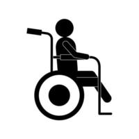 uomo su sedia a rotelle silhouette stile icona disegno vettoriale