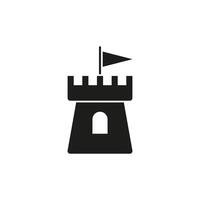 castello icona vettore. fortezza illustrazione cartello. roccaforte simbolo. Torre logo. vettore