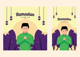 sociale media Ramadan alimentazione e storia inviare illustrazione vettore