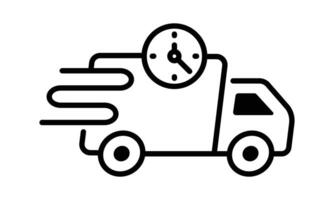 veloce in movimento spedizione consegna camion linea icona. modificabile ictus. vettore illustrazione.
