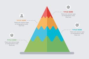 4 passaggi per successo montagna Infografica disegno, itinerario per il superiore di montagna, concetto di obiettivo, missione, attività commerciale montagna vettore illustrazione,