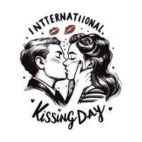 disegnato a mano internazionale baci giorno vettore illustrazione.