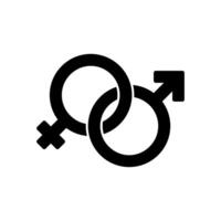 Genere simbolo. femmina e maschio icona. uomo e donna cartello. nero su bianca sfondo. vettore