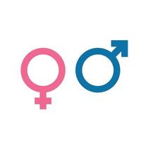 Genere simbolo. femmina e maschio icona. uomo e donna cartello. rosa e blu vettore