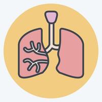 icona polmoni. relazionato per umano organo simbolo. colore compagno stile. semplice design modificabile. semplice illustrazione vettore