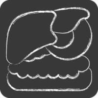 icona fegato. relazionato per umano organo simbolo. gesso stile. semplice design modificabile. semplice illustrazione vettore