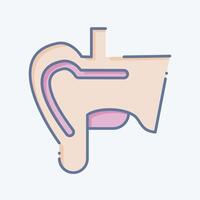 icona orecchio. relazionato per umano organo simbolo. scarabocchio stile. semplice design modificabile. semplice illustrazione vettore
