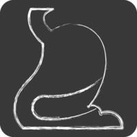 icona stomaco. relazionato per umano organo simbolo. gesso stile. semplice design modificabile. semplice illustrazione vettore