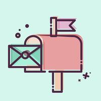 icona posta scatola. relazionato per inviare ufficio simbolo. mbe stile. semplice design modificabile. semplice illustrazione vettore