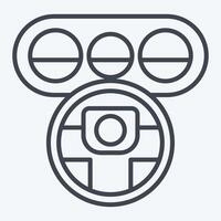 icona timone ruota. relazionato per box auto simbolo. linea stile. semplice design modificabile. semplice illustrazione vettore