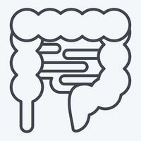 icona intestino. relazionato per umano organo simbolo. linea stile. semplice design modificabile. semplice illustrazione vettore