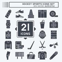 icona impostato hockey gli sport. relazionato per sport simbolo. glifo stile. semplice design modificabile vettore