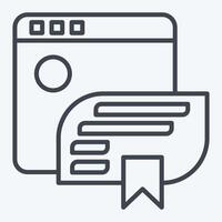 icona blogging. relazionato per inviare ufficio simbolo. linea stile. semplice design modificabile. semplice illustrazione vettore